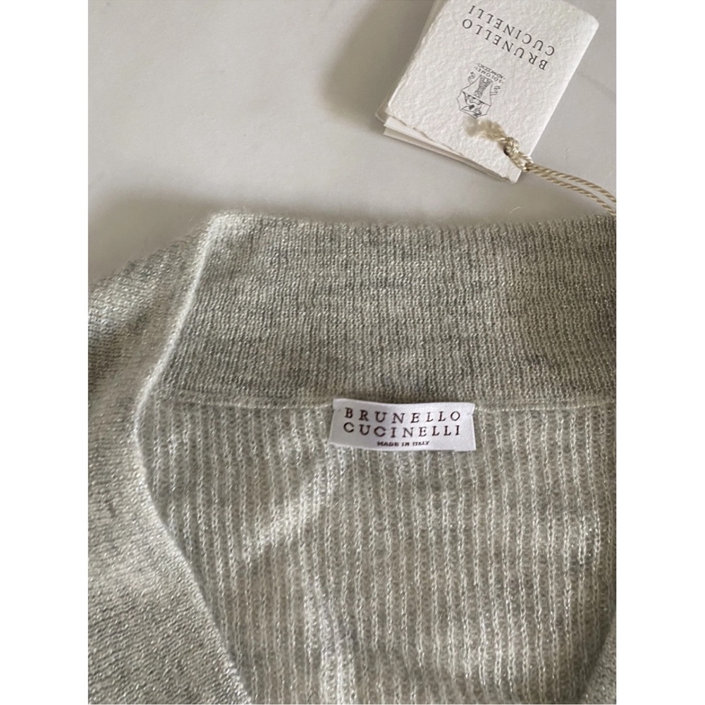 NWT Grey shimmer Brunello Cucinelli wool sweater